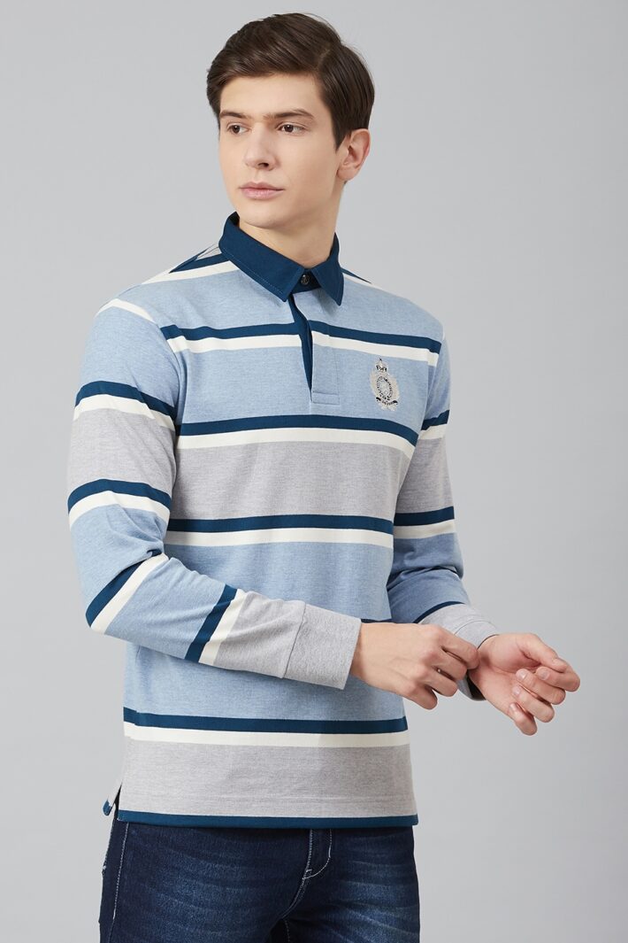 Fahrenheit Stripe Rugby Polo