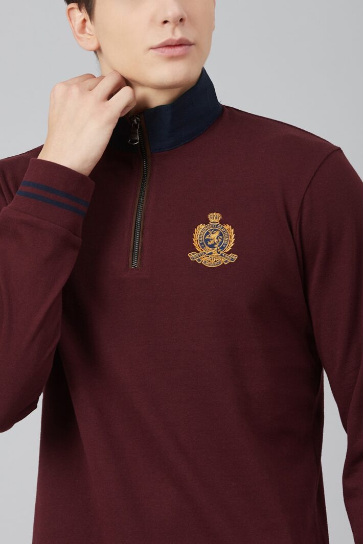 Fahrenheit Zip Neck Solid Rugby Polo