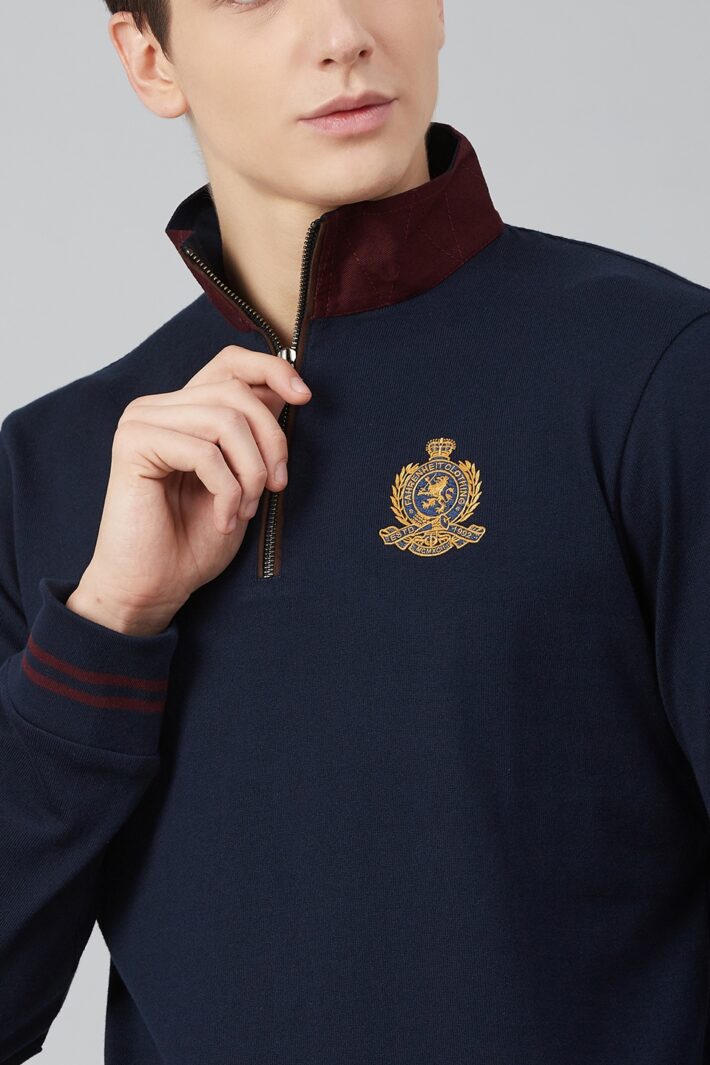 Fahrenheit Zip Neck Solid Rugby Polo