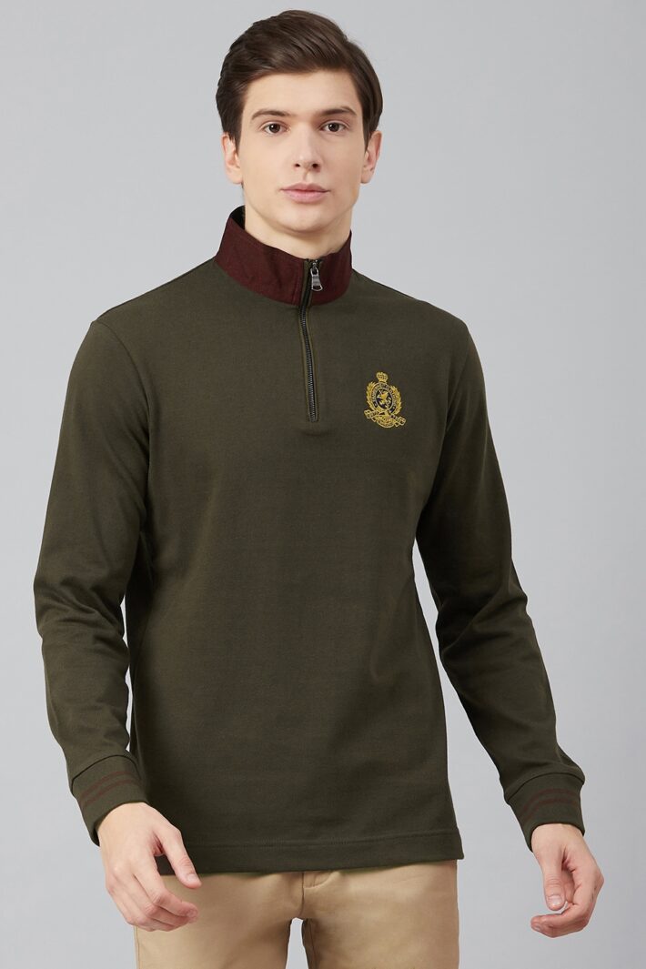 Fahrenheit Zip Neck Solid Rugby Polo