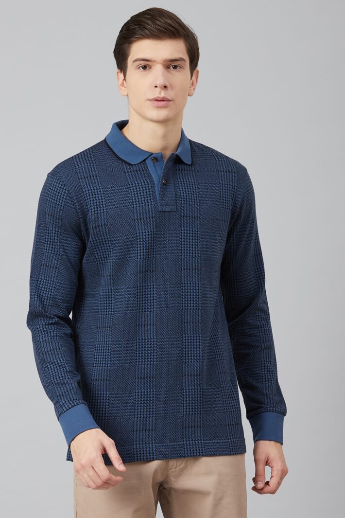 Fahrenheit Geometric Pattern Jacquard Polo