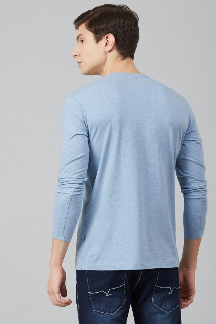 Fahrenheit Lycra Jersey Round Neck Light Blue
