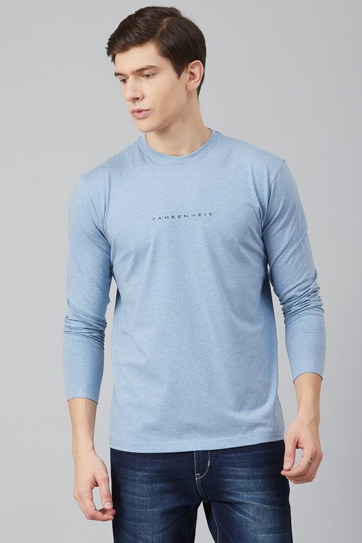 Fahrenheit Lycra Jersey Round Neck Light Blue