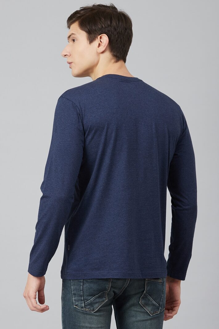 Fahrenheit Lycra Jersey Round Neck Navy Blue