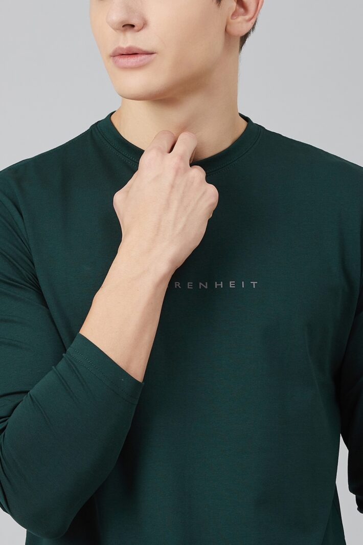 Fahrenheit Lycra Jersey Round Neck Green