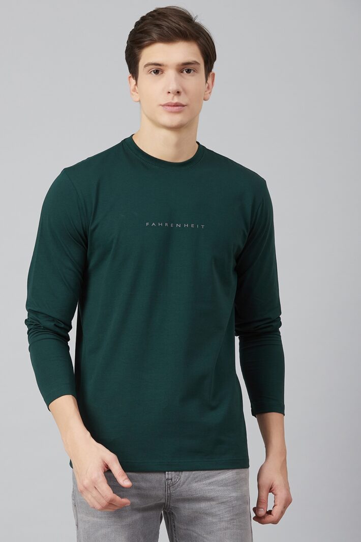 Fahrenheit Lycra Jersey Round Neck Green