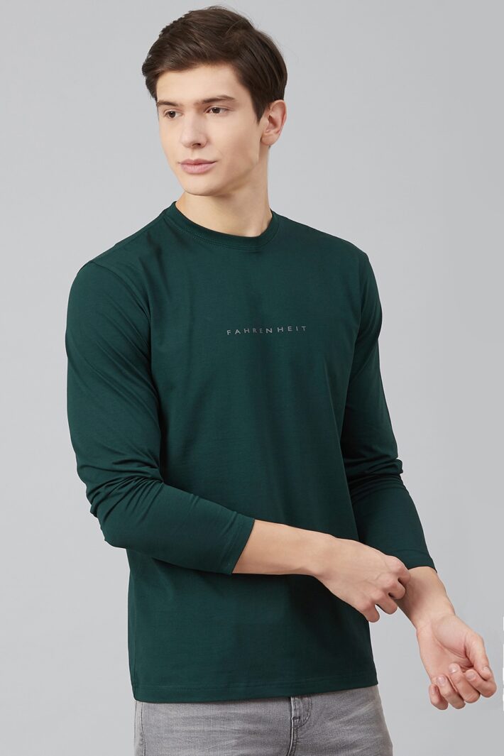 Fahrenheit Lycra Jersey Round Neck Green