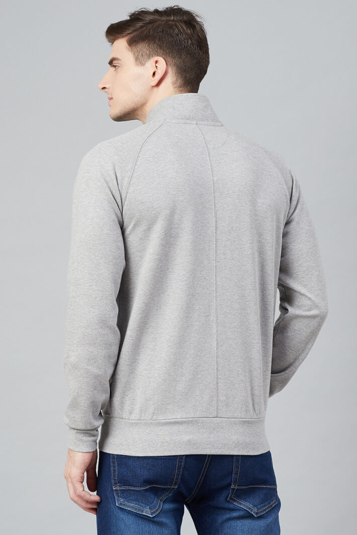 Fahrenheit Full Zip Lightweight Solid Sweatshirt Grey