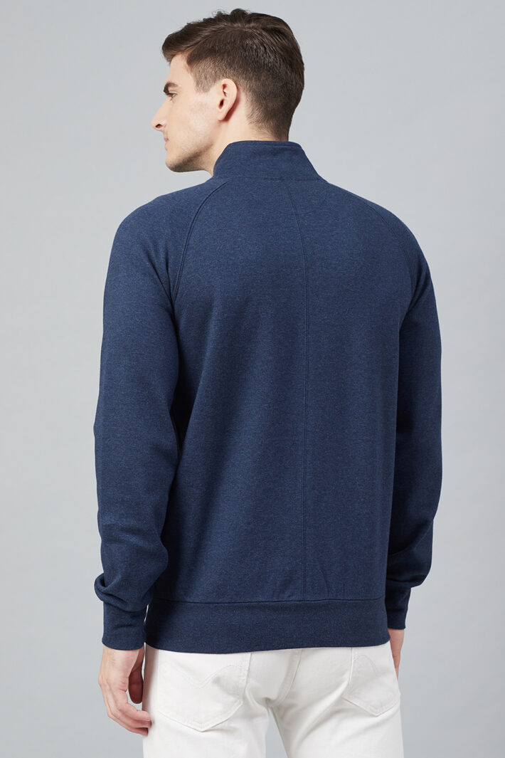 Fahrenheit Full Zip Lightweight Solid Sweatshirt Blue