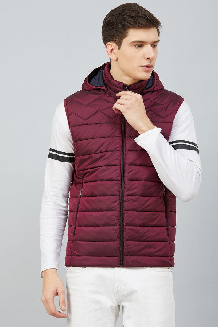 Fahrenheit Hooded Sleeveless Jacket Red