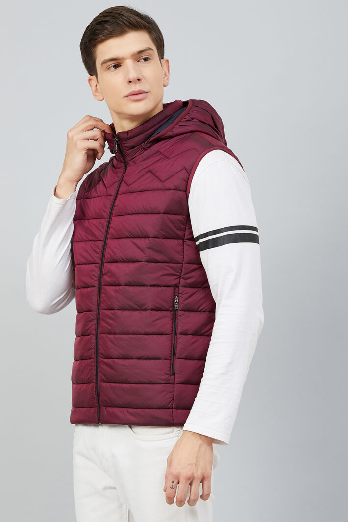 Fahrenheit Hooded Sleeveless Jacket Red