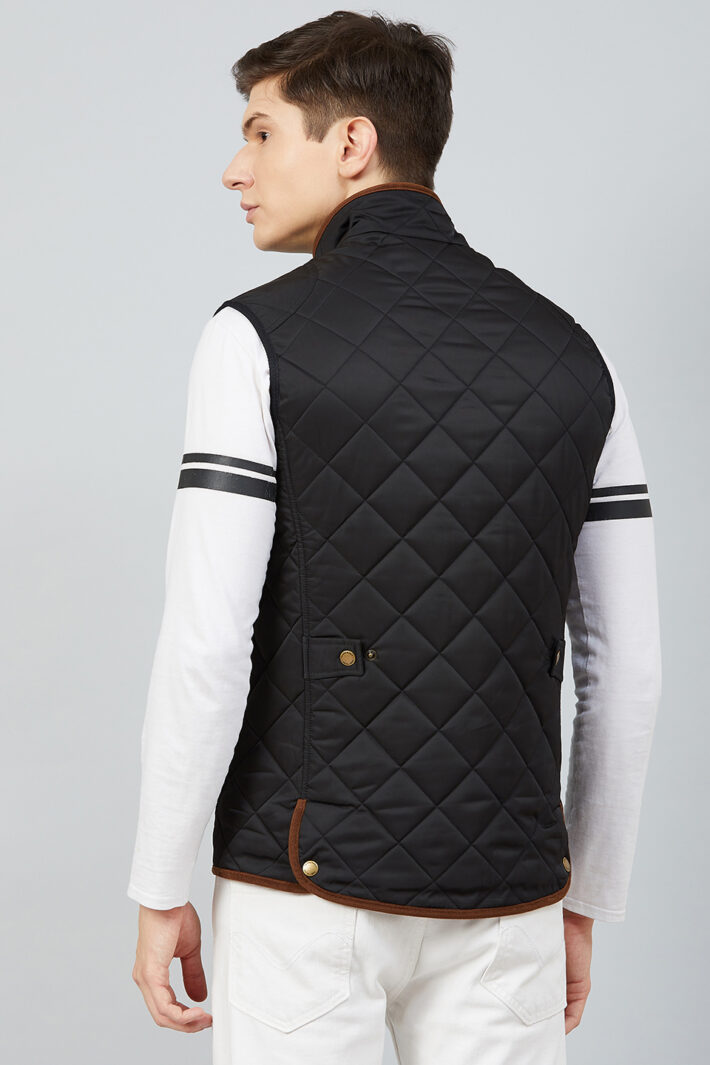 Quilted Sleeveless Jacket Black