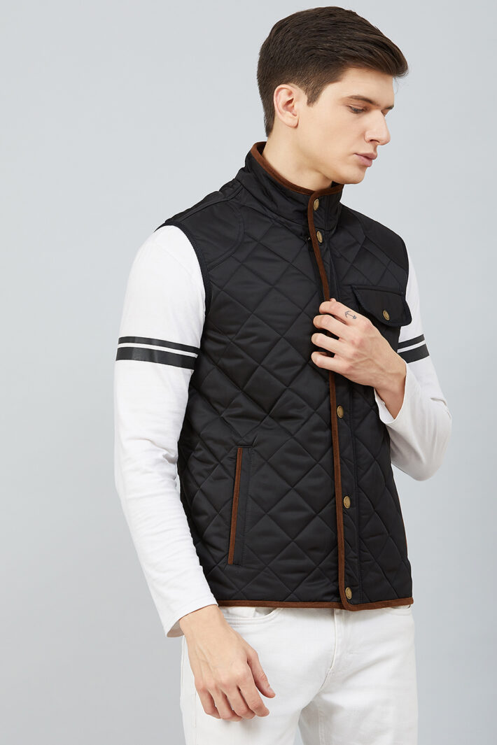 Quilted Sleeveless Jacket Black