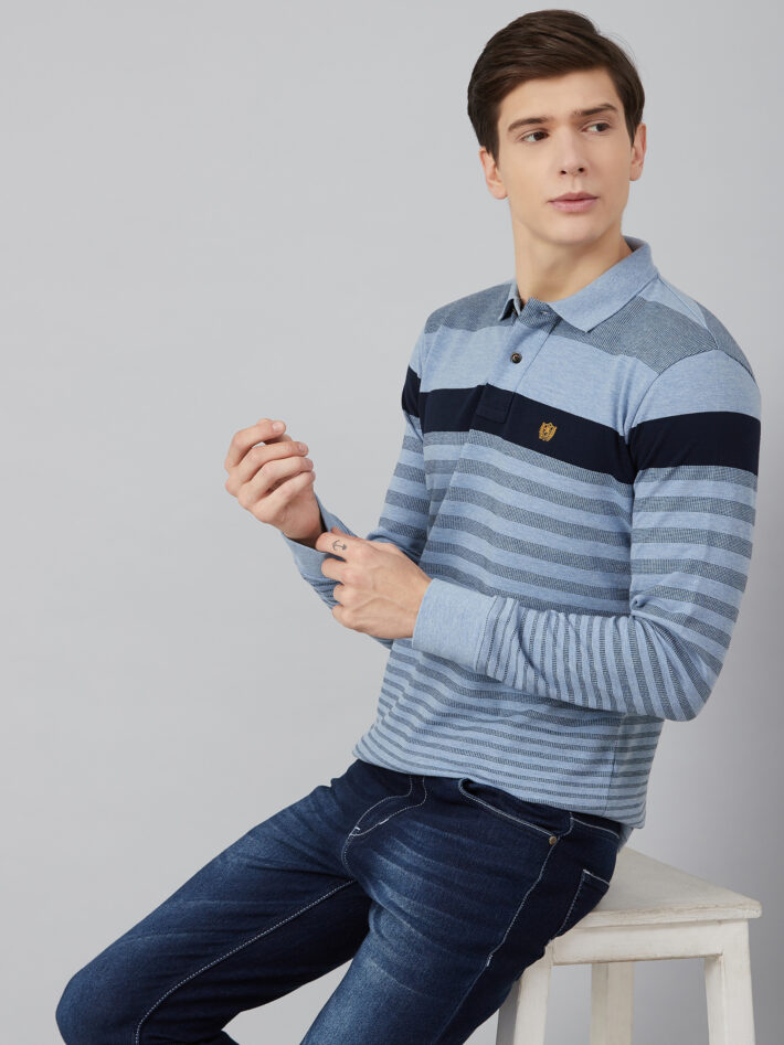 Fahrenheit Jacquard Knit With Engineered Stripe Polo