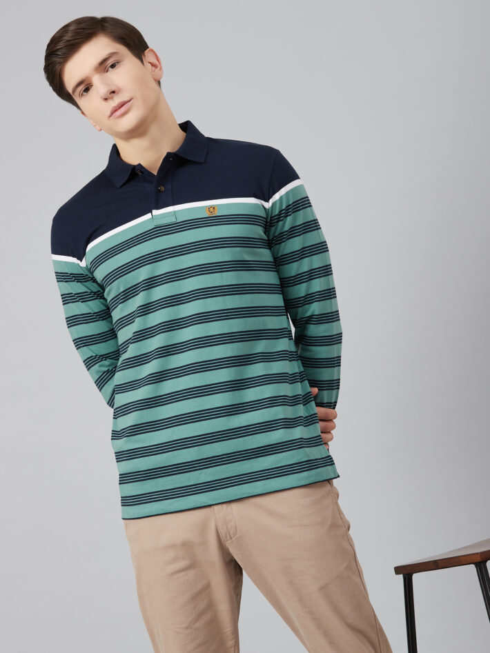 Fahrenheit Engineered Stripe Polo