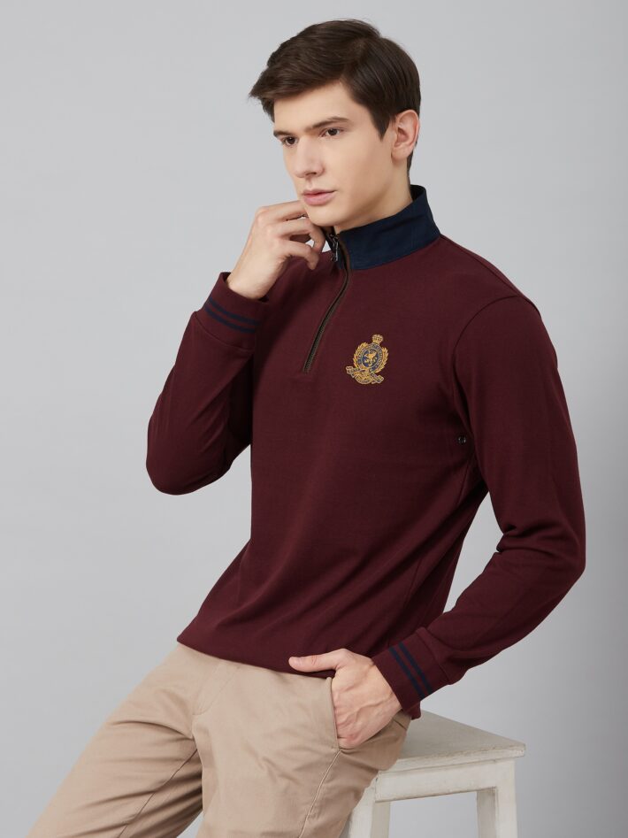 Fahrenheit Zip Neck Solid Rugby Polo