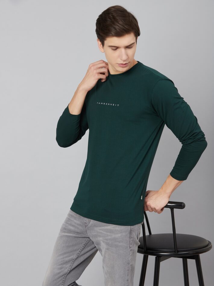 Fahrenheit Lycra Jersey Round Neck Green