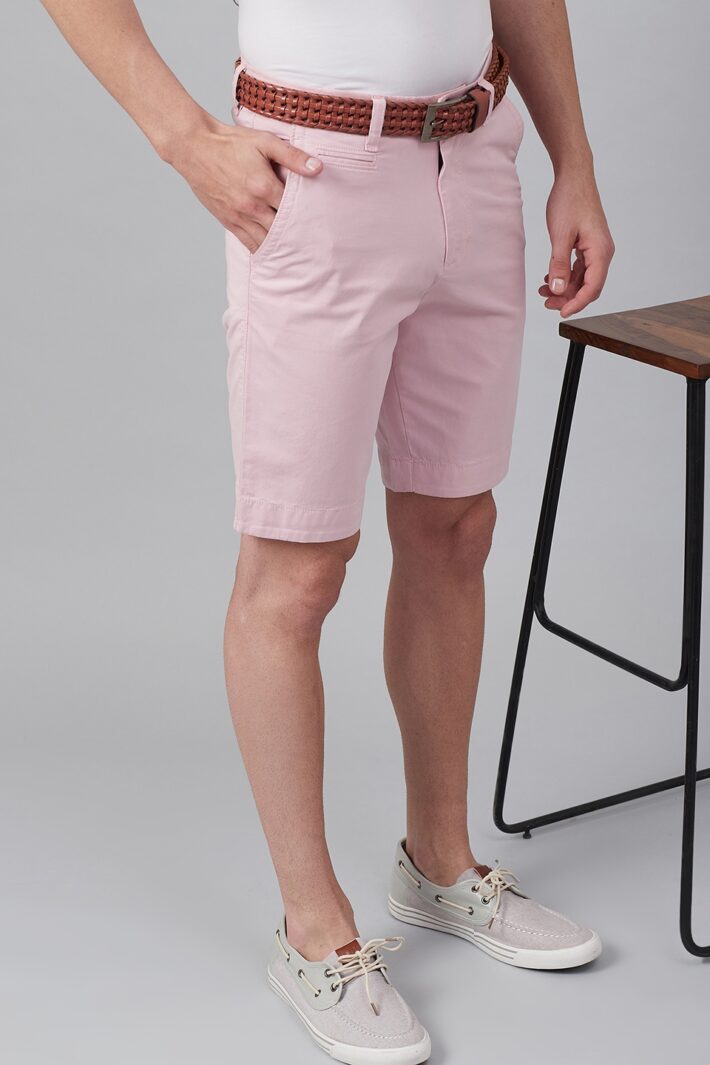 Fahrenheit Solid Straight Fit Shorts Pink