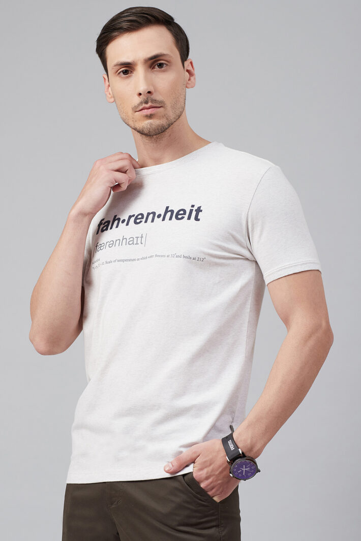 Fahrenheit Round Neck With Fahrenheit Print White