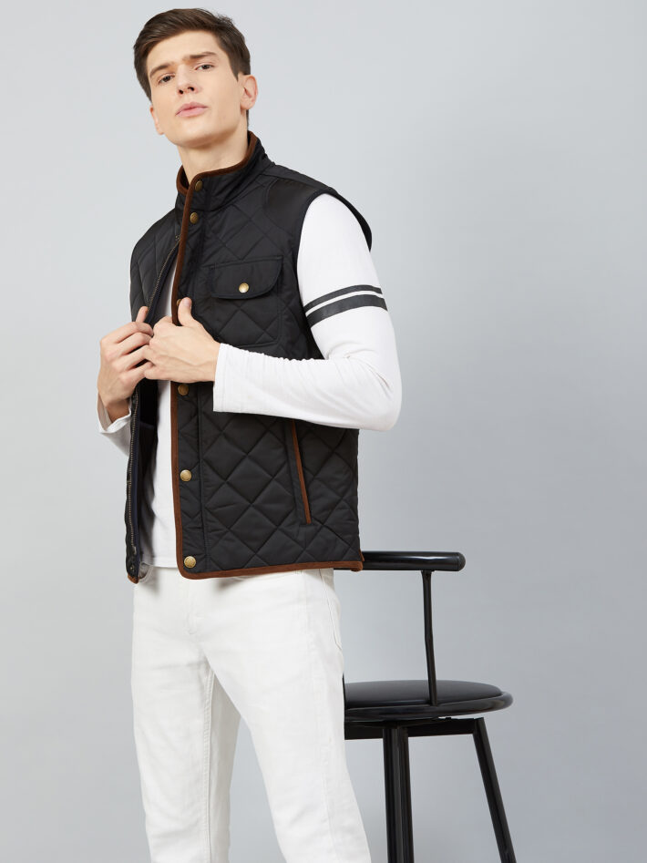 Quilted Sleeveless Jacket Black