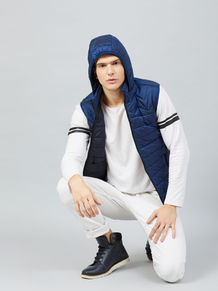 Fahrenheit Hooded Sleeveless Jacket Blue