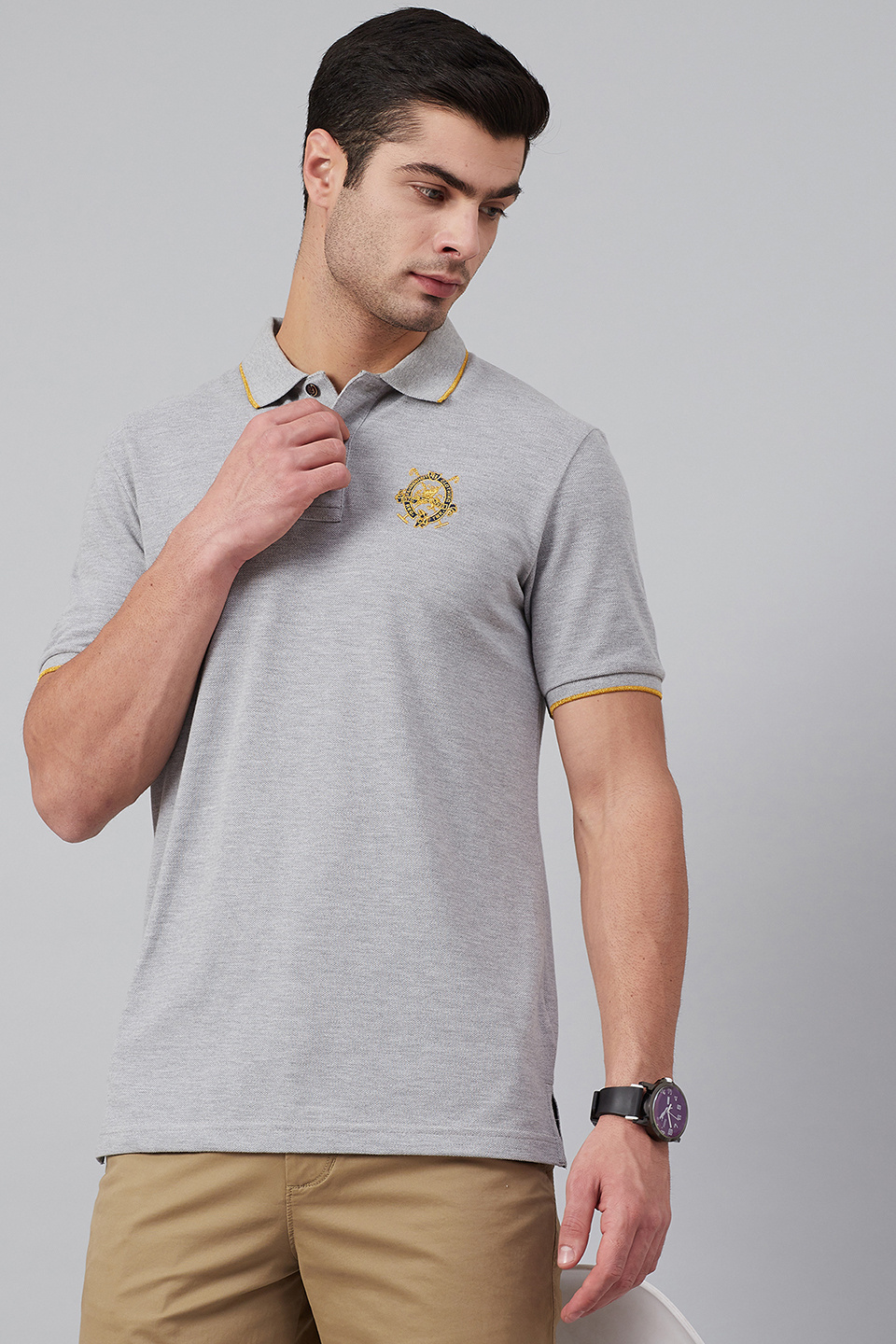 Solid Polo With Tipped Collar – Fahrenheit
