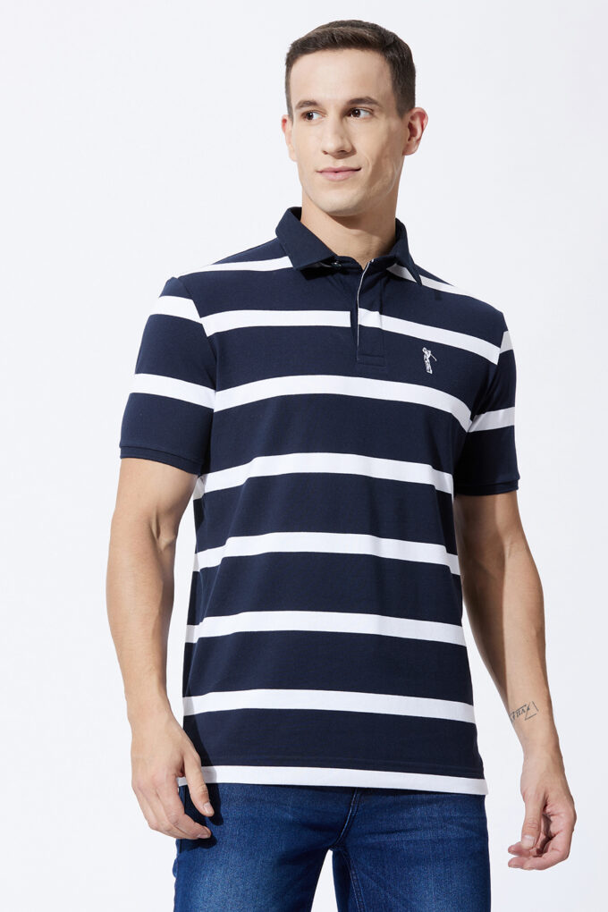 Rugby Striped Polo - L