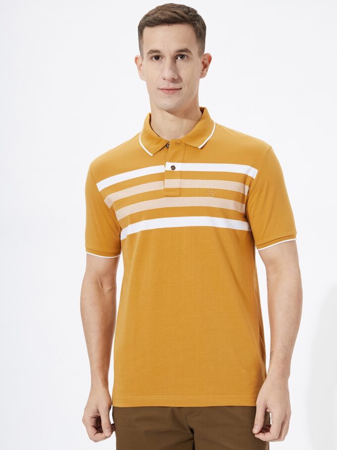 Jersey Chest Stripe Polo - L