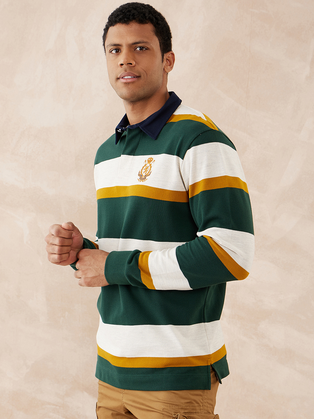 Colorblock Stripe Pique Rugby Polo – Fahrenheit