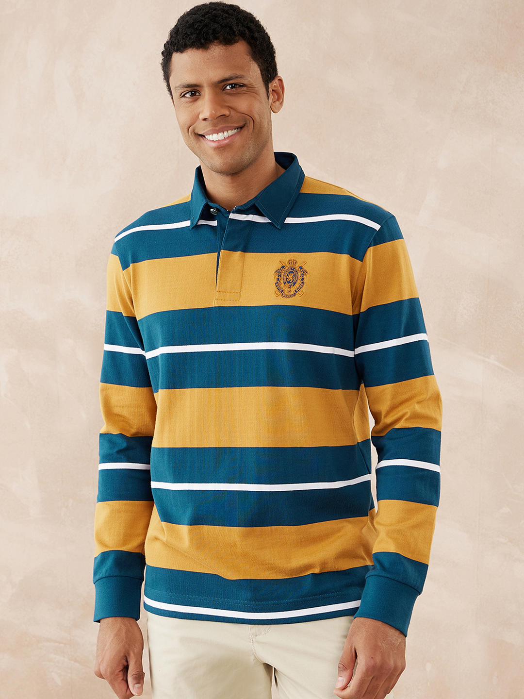 Bold Stripe Jersey Rugby Polo