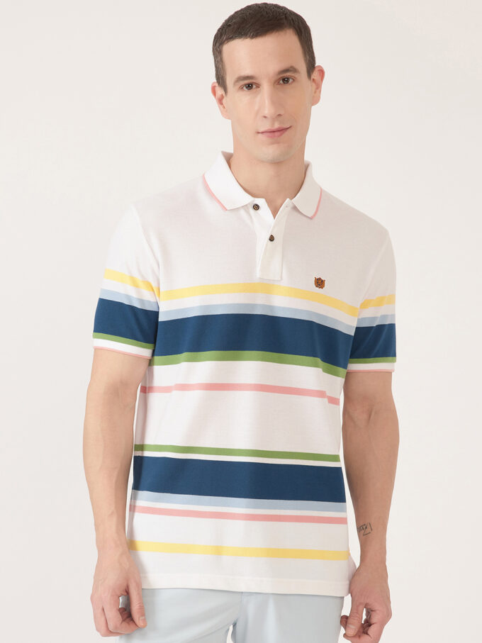Stripe Pique Polo - 3XL