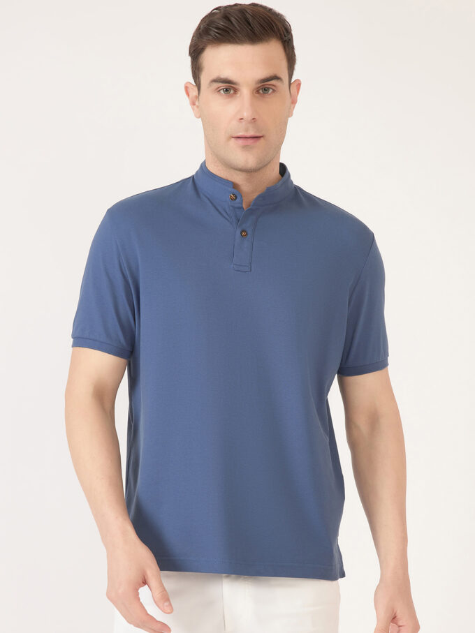 Solid Stand-up Collar Pique Polo - 2XL