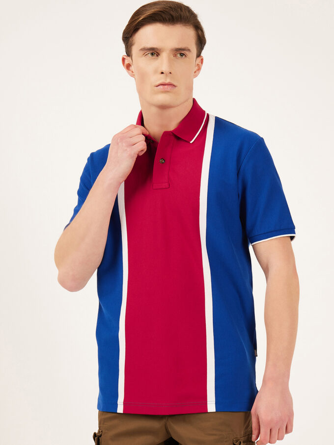 Lycra Pique Vertical Stripe Polo - XL