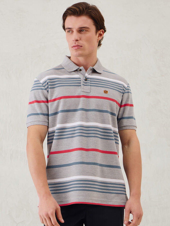 Structured Stripe Polo - M