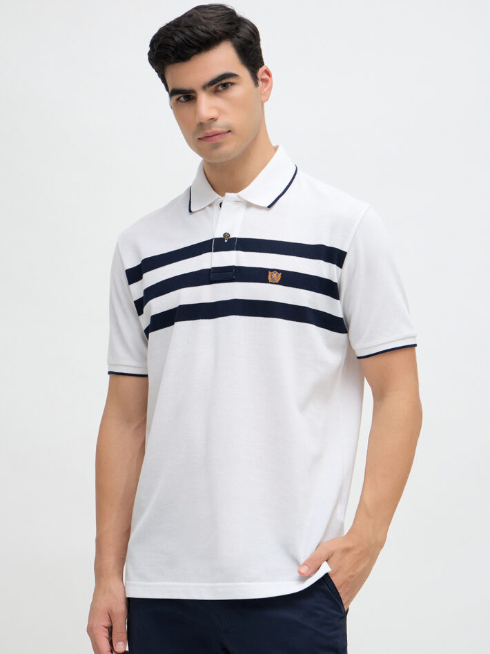 Chest Stripe Pique Polo