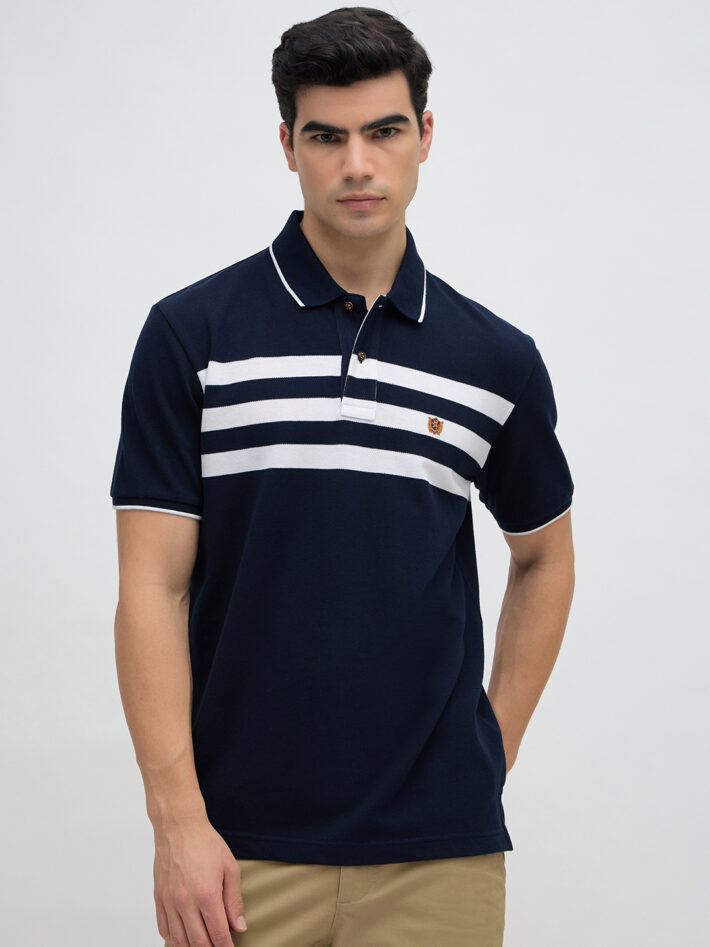 Chest Stripe Pique Polo