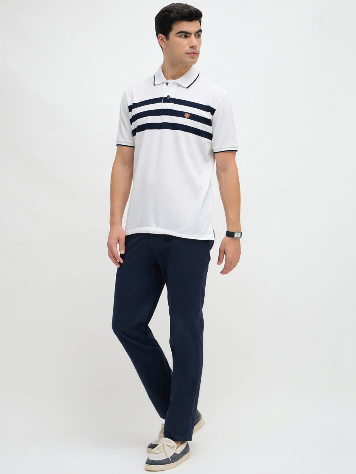 Chest Stripe Pique Polo - Image 6