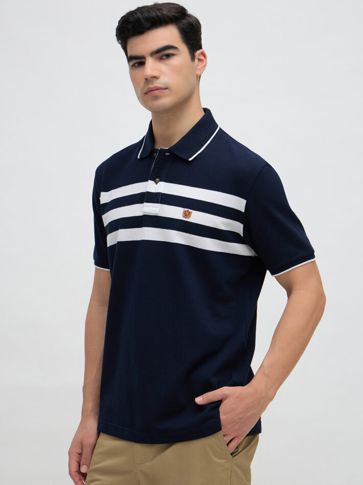 Chest Stripe Pique Polo - Image 3