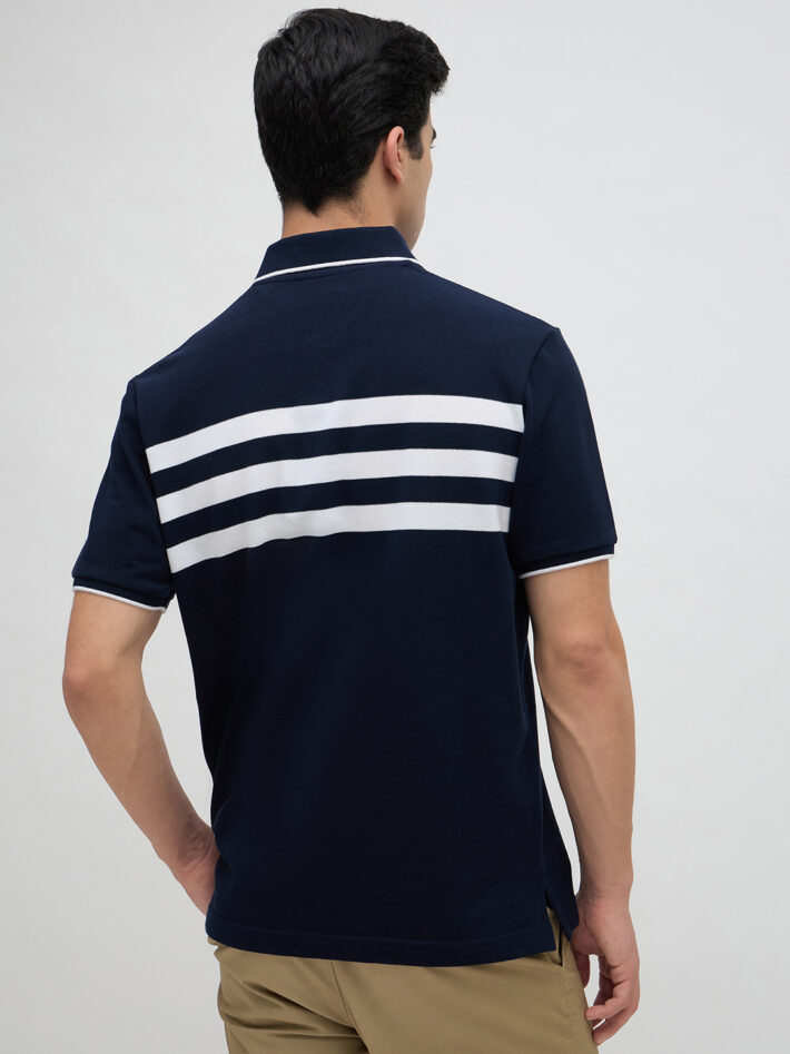 Chest Stripe Pique Polo - Image 4