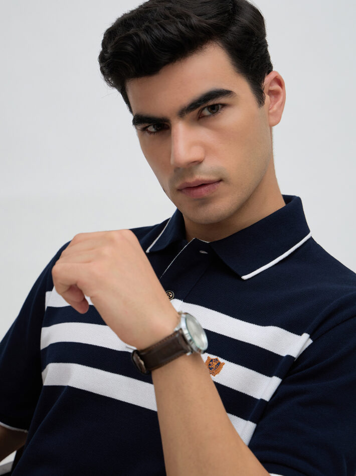 Chest Stripe Pique Polo - Image 5