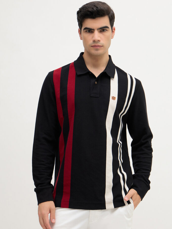 Vertical Stripe Polo - 4XL