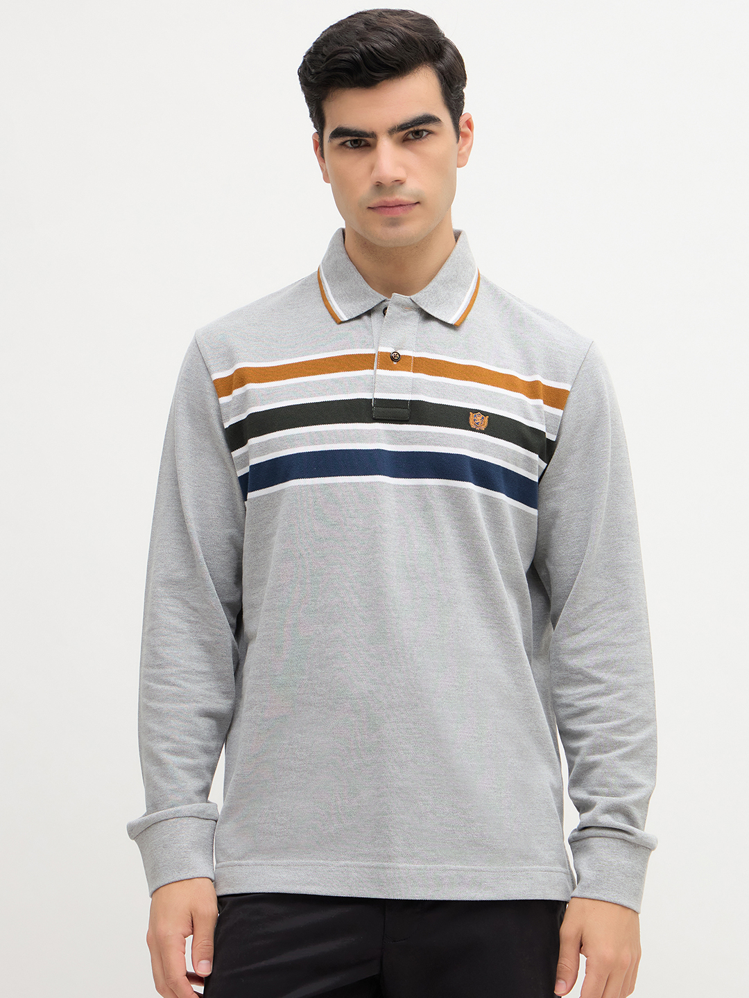 Pique Chest Stripe Polo