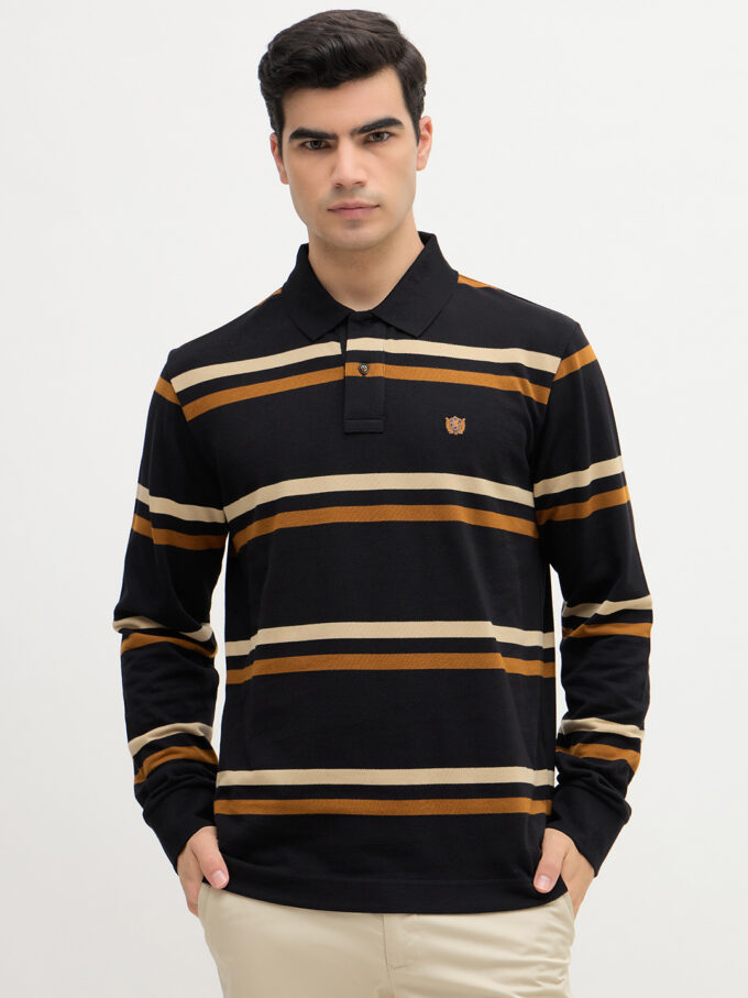 Horizontal Striped Polo Shirt - 2XL