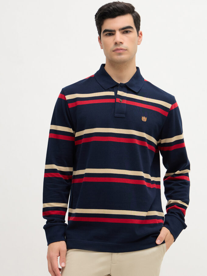 Horizontal Striped Polo Shirt - 2XL