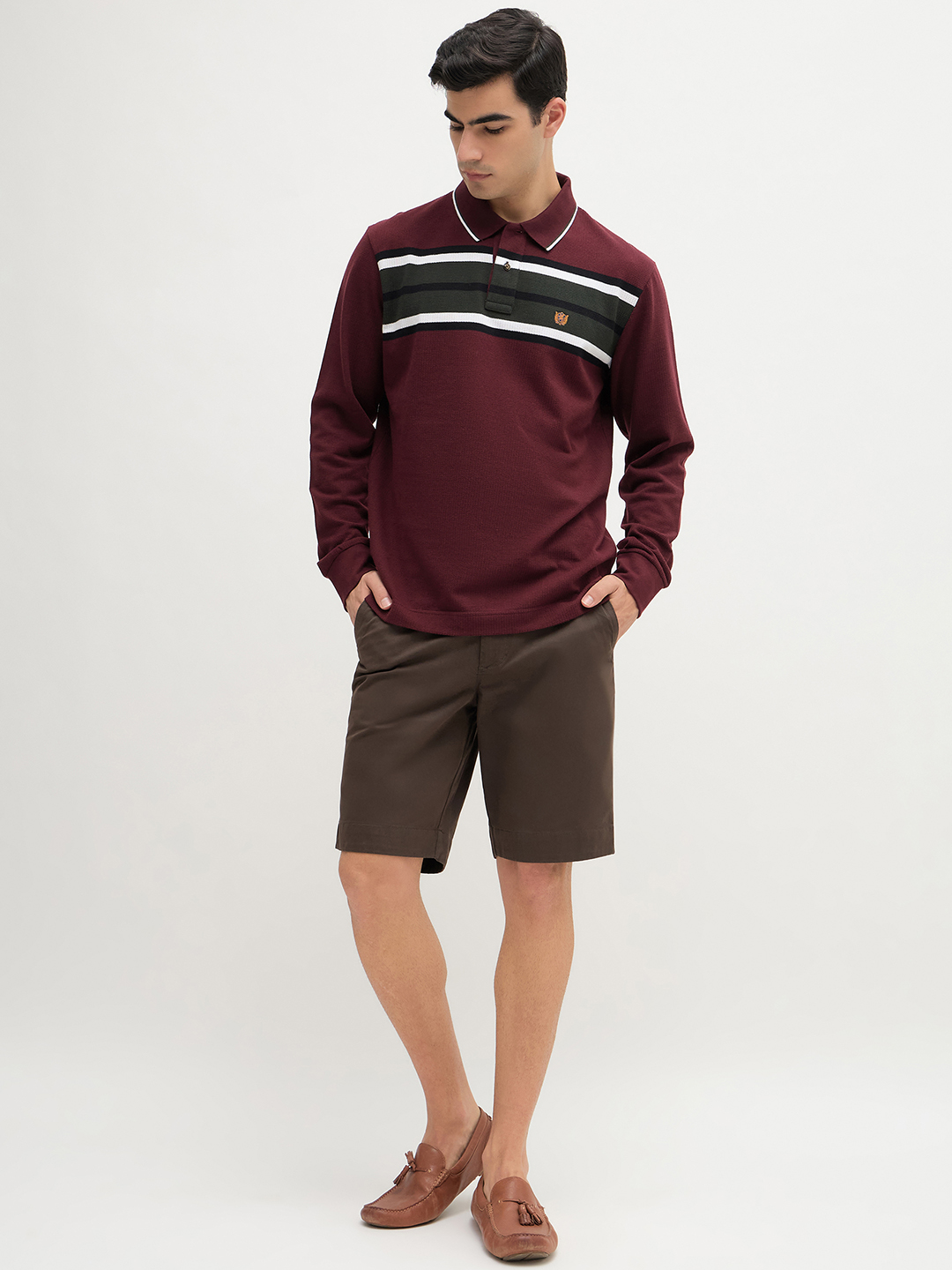 Chest Stripe Waffle Knit Polo - Image 2