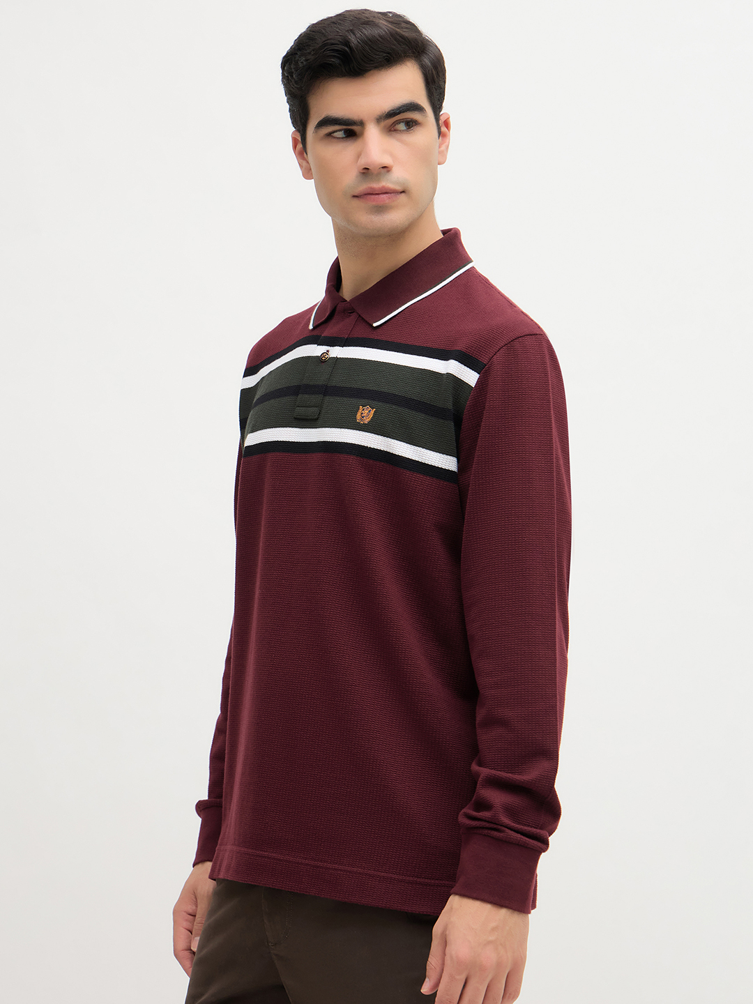 Chest Stripe Waffle Knit Polo - Image 3
