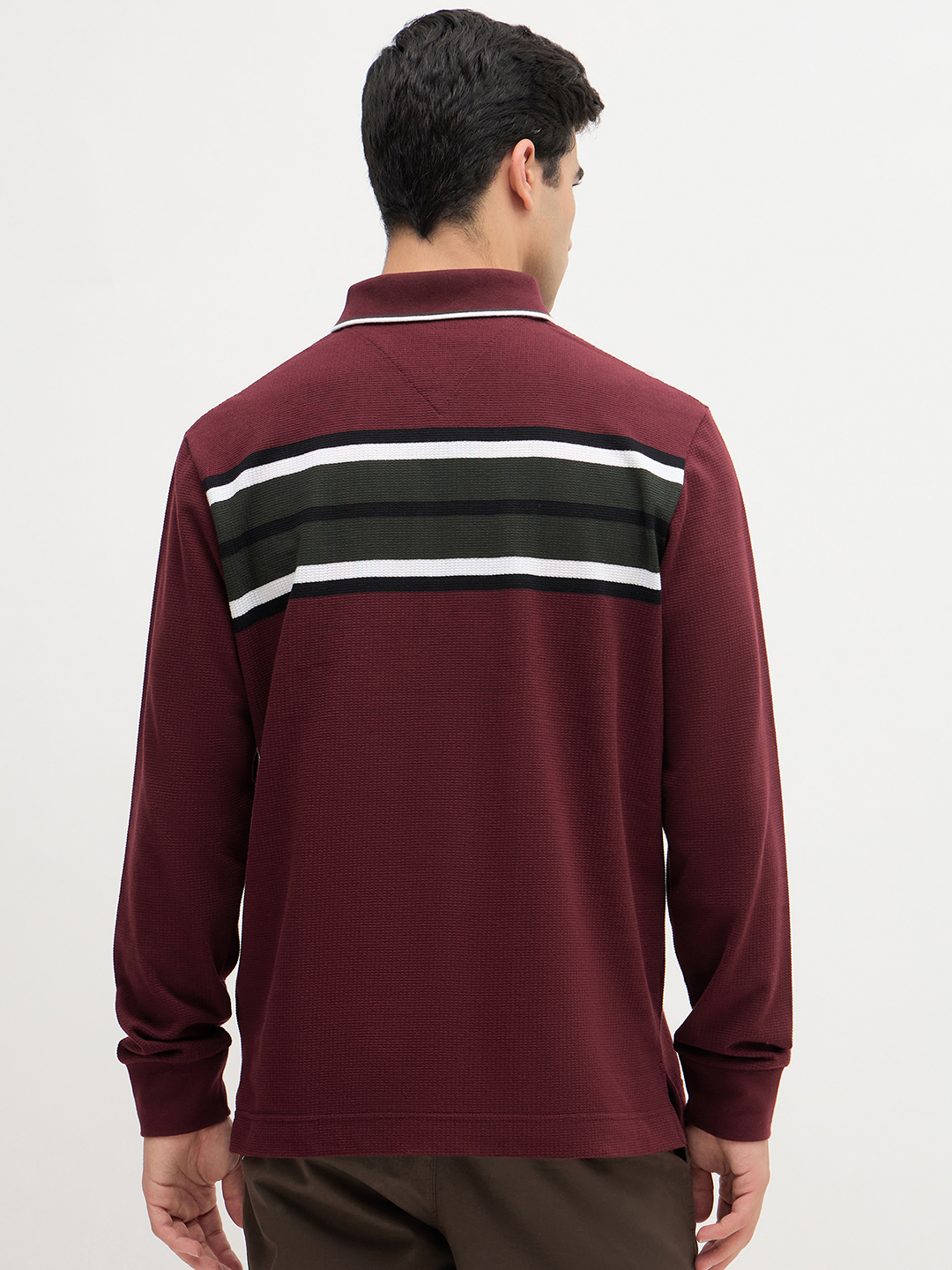 Chest Stripe Waffle Knit Polo - Image 4