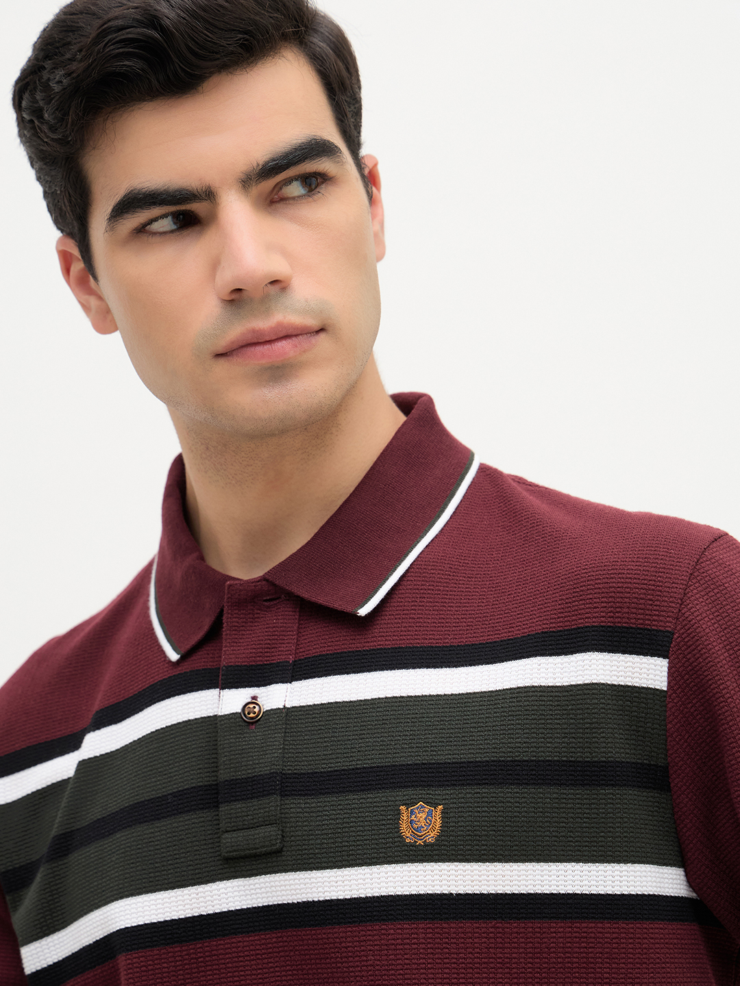 Chest Stripe Waffle Knit Polo - Image 5