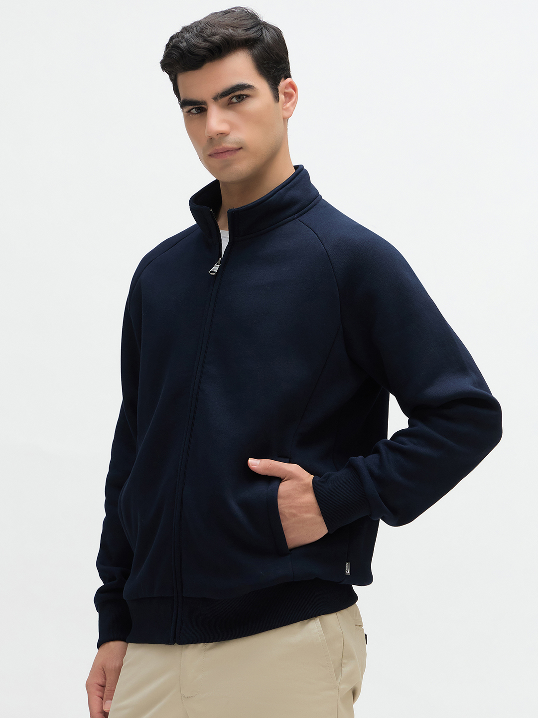 Stand Up Collar Zip Sweatshirt - Image 3