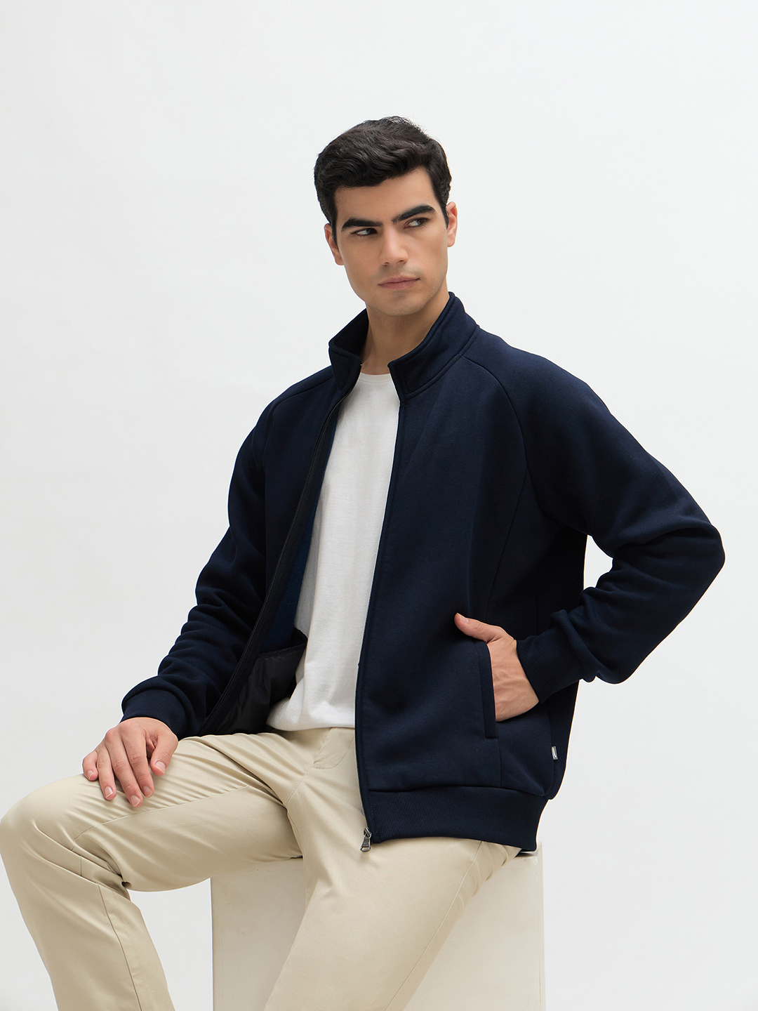 Stand Up Collar Zip Sweatshirt - Image 8